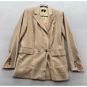 VICI Blazer Womens Sz S Dolls Tan Double Breasted Tailored Jacket Peak Lapel Tan